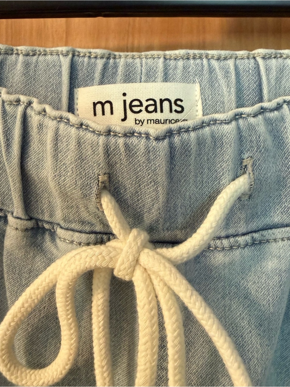 Maurices Light Blue Drawstring Denim Joggers - Picture 7 of 10